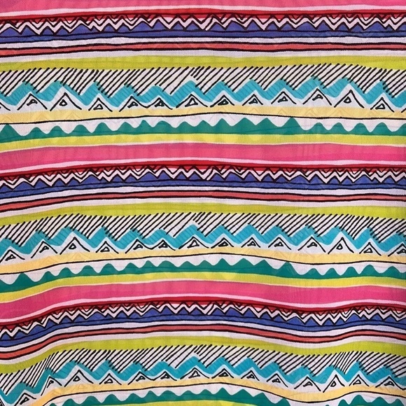 Anne Cole Colorful Tribal Stripe Print Mesh Tunic Swim Cover Up - Picture 3 of 6